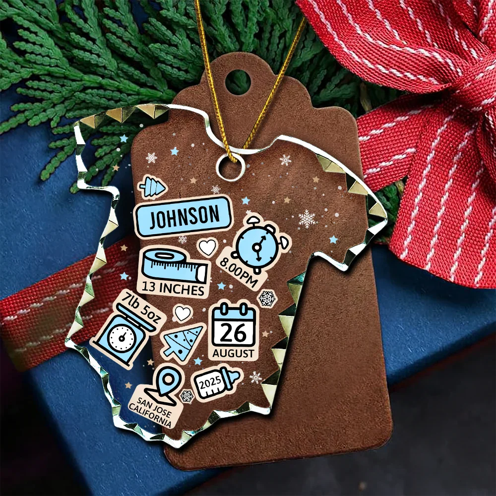 Baby First Christmas - Personalized Onesie Shaped Glass Ornament - Image 5