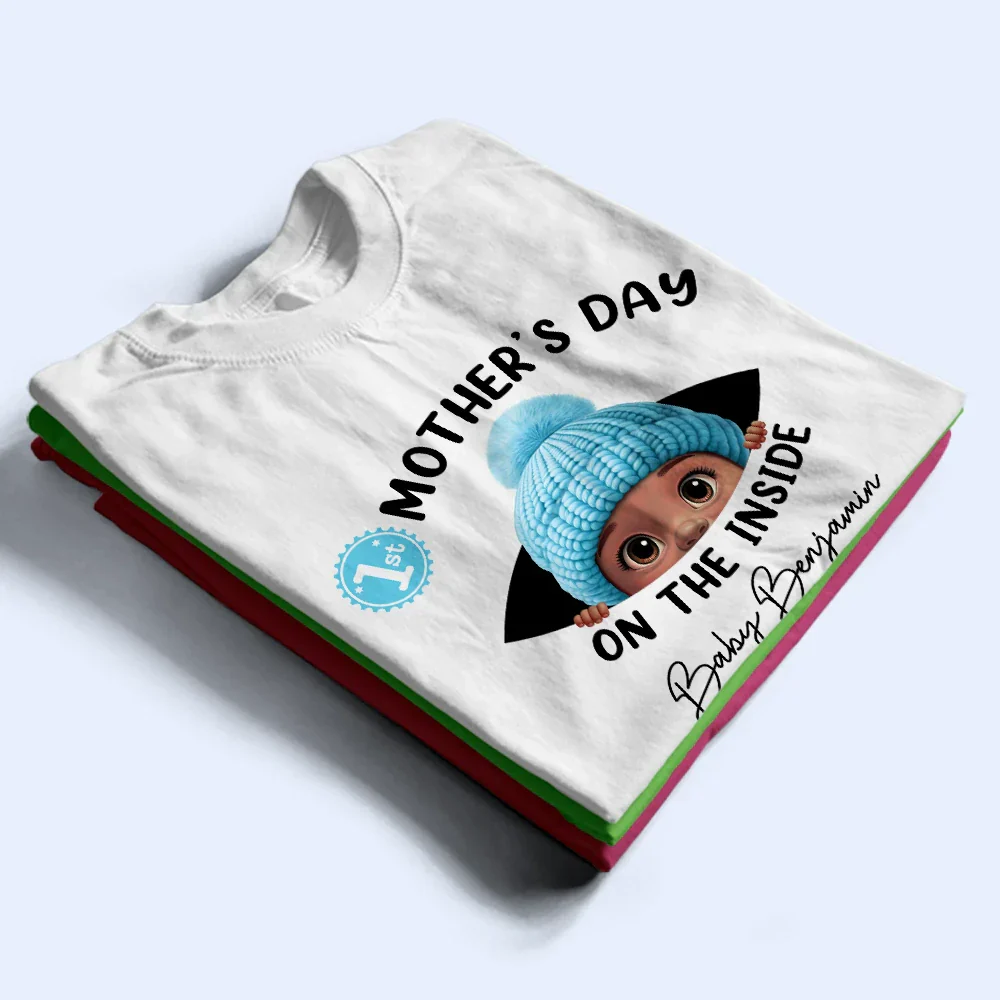 Baby First Year On The Inside With Mom - Personalized T Shirt - Image 2