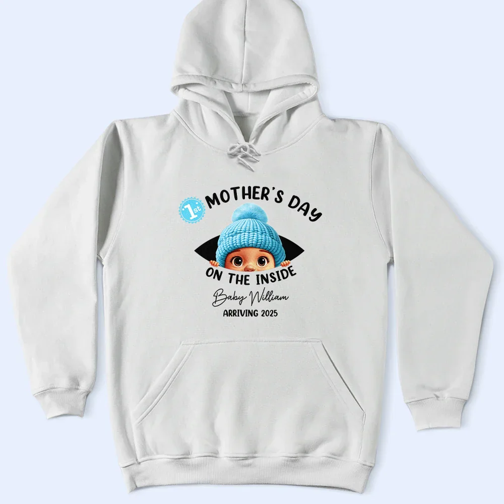Baby First Year On The Inside With Mom - Personalized T Shirt - Image 4