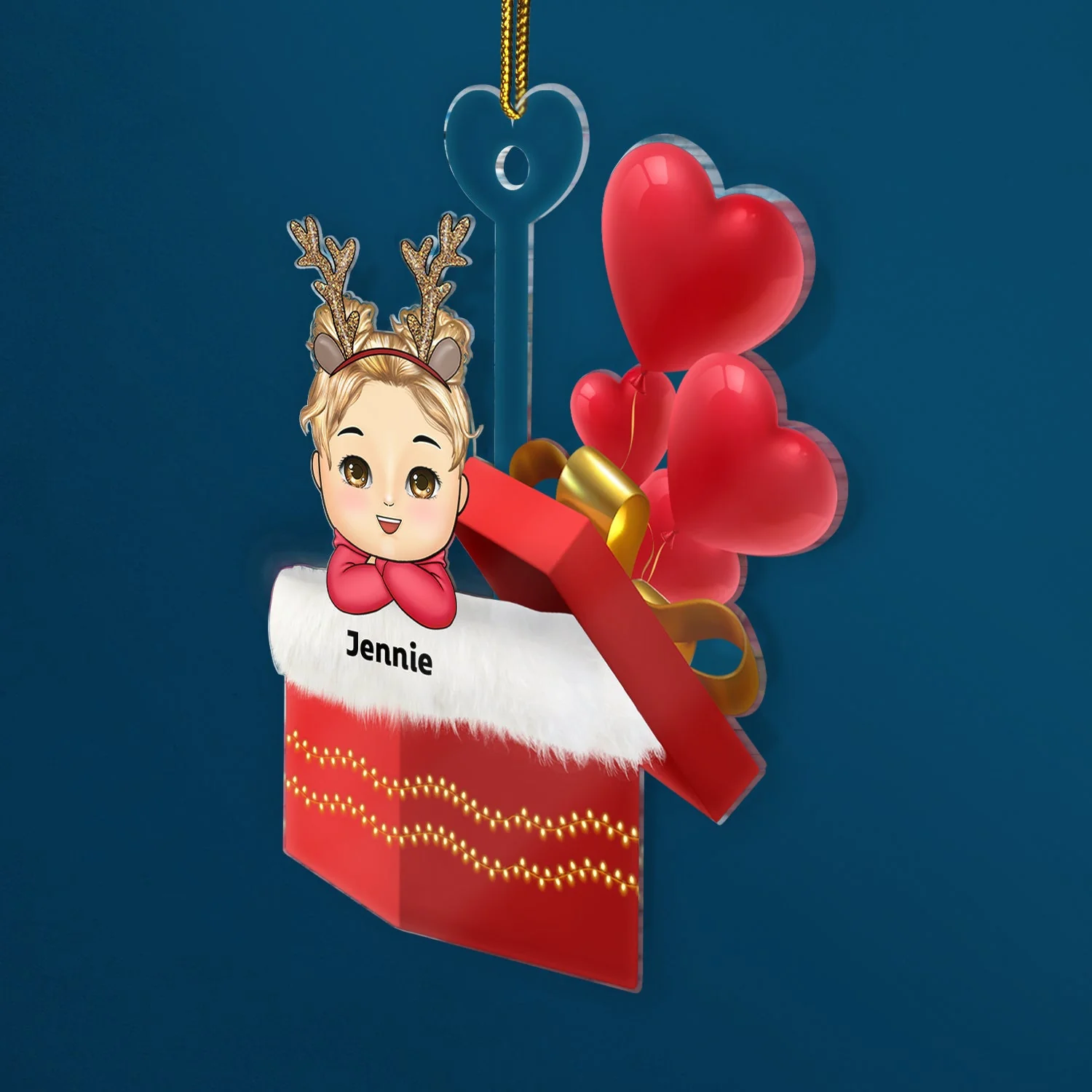 Baby With Gift Box - Christmas Gift For Grandkid, Kids - Personalized Cutout Acrylic Ornament - Image 2