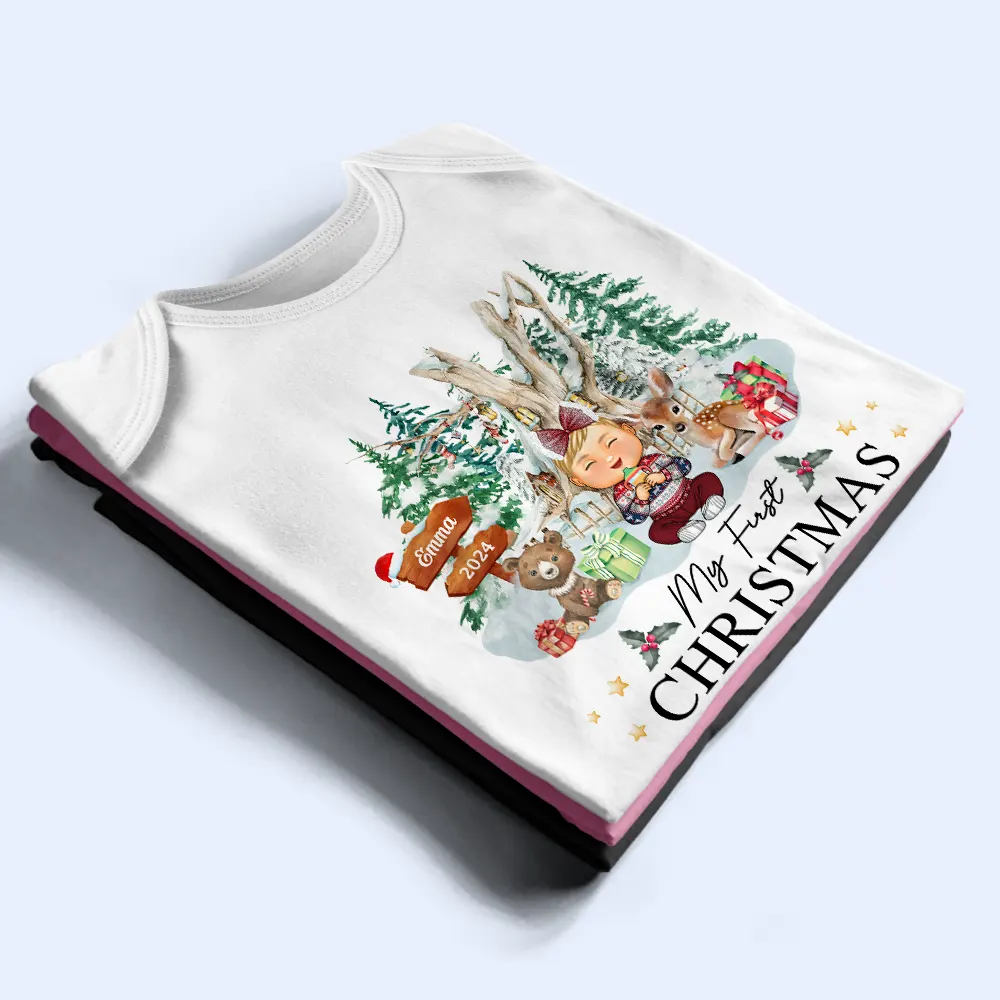 Baby's First Christmas - Personalized Baby Onesie - Image 3