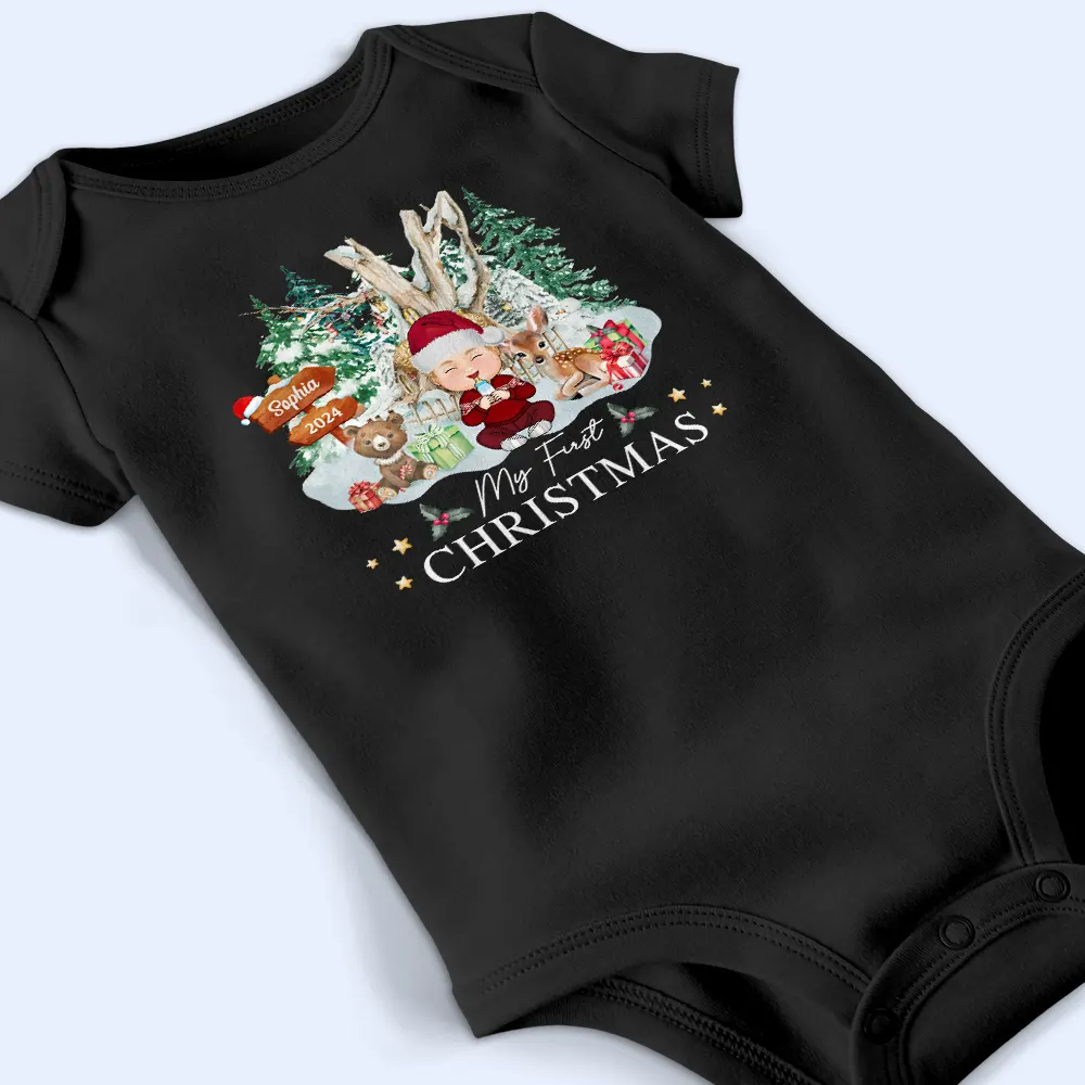 Baby's First Christmas - Personalized Baby Onesie - Image 4