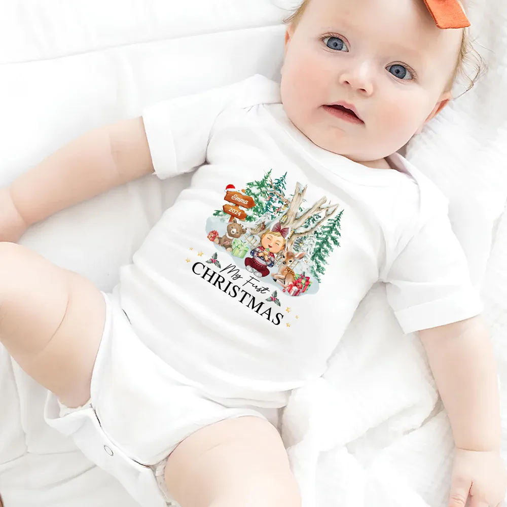 Baby's First Christmas - Personalized Baby Onesie - Image 5