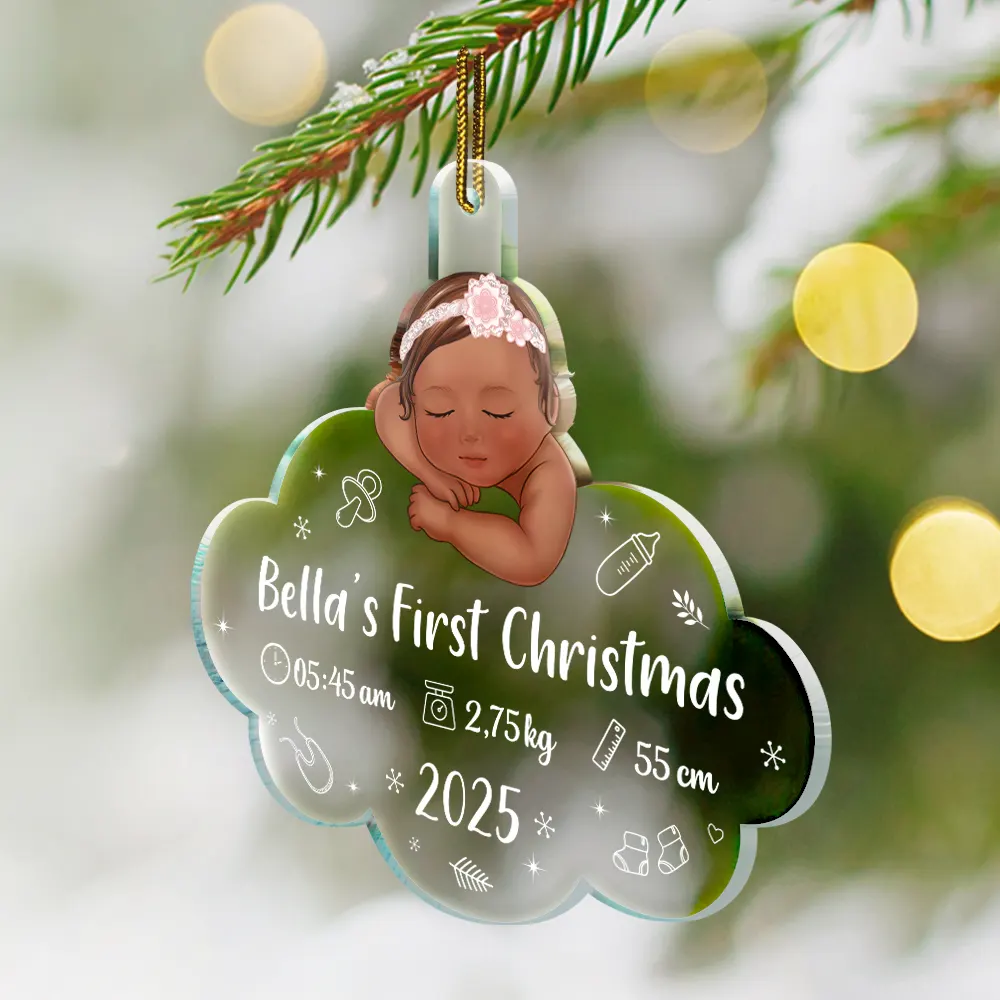 Baby's First Christmas - Personalized Custom Shaped Acrylic Ornament - Image 2