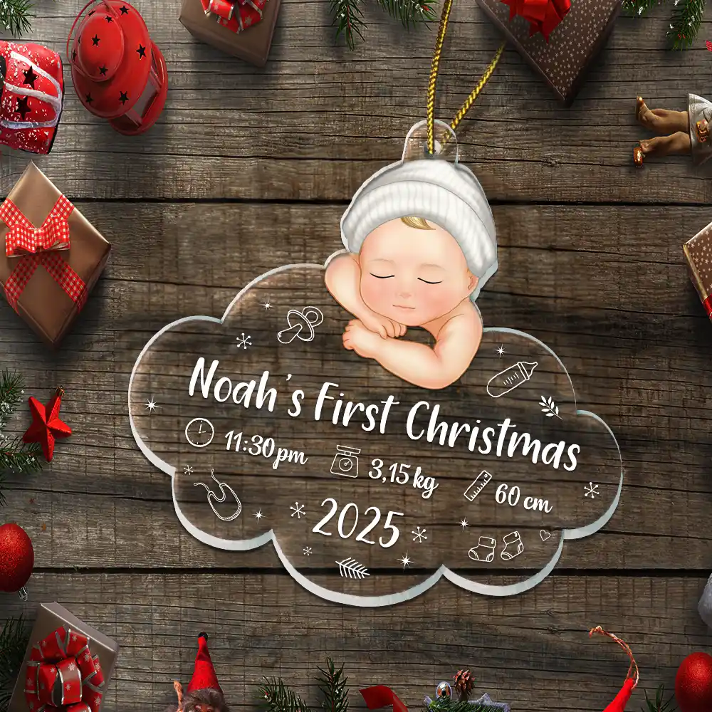 Baby's First Christmas - Personalized Custom Shaped Acrylic Ornament - Image 5