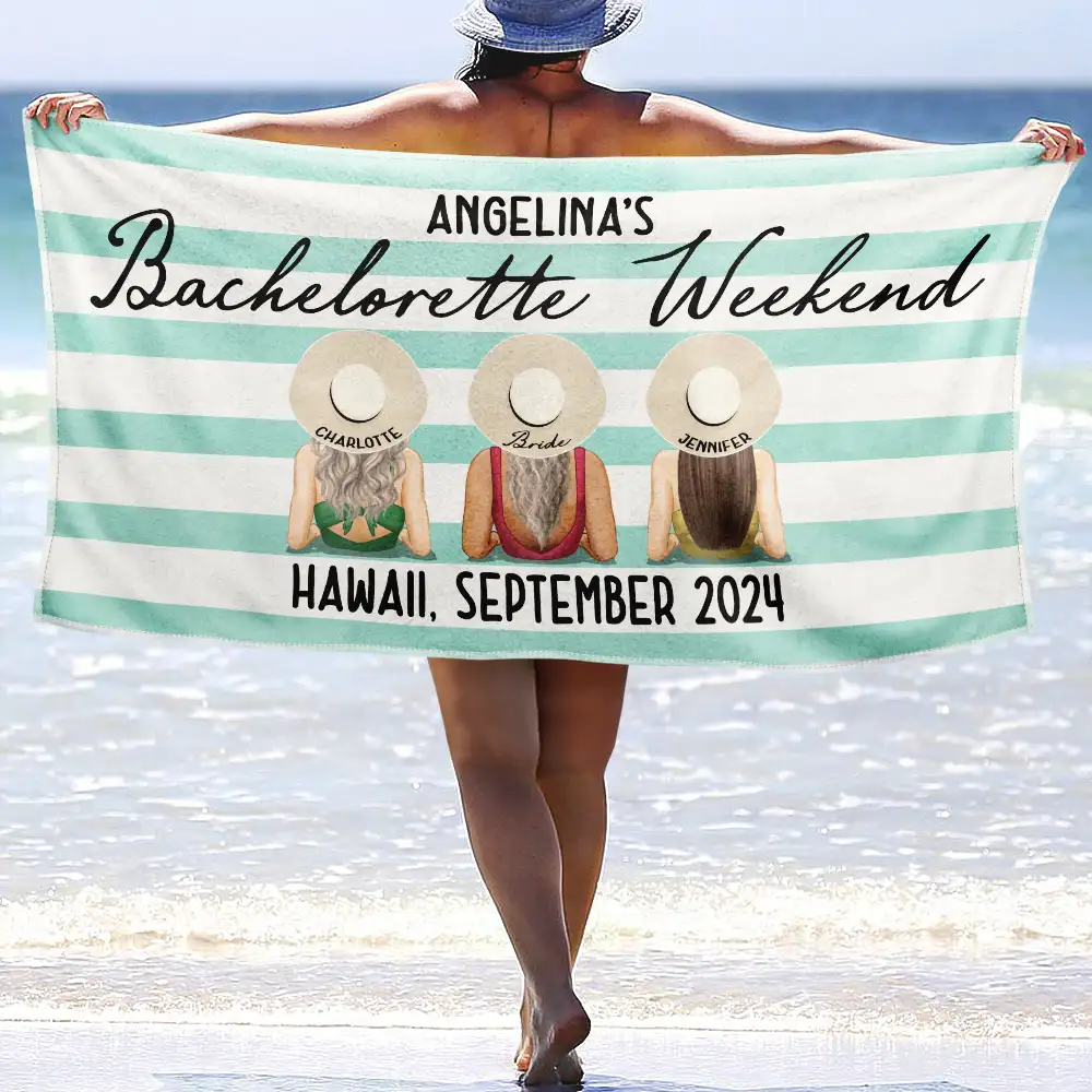 Bachelorette Weekend - Personalized Beach Towel - Image 2
