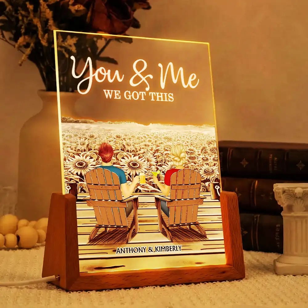 Back Couple Together You And Me We Got This - Personalized Night Light - Image 4