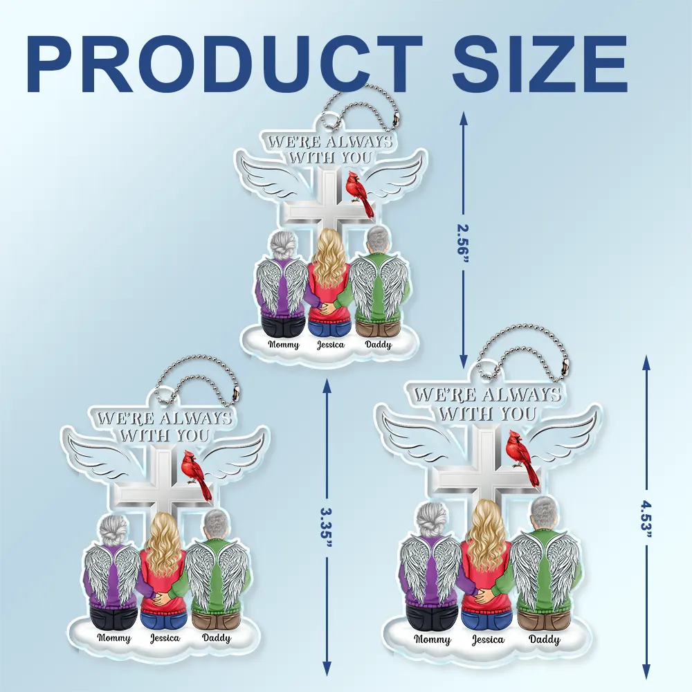 Back Family Memorial I'm Always With You Cross On Cloud - Personalized Acrylic Car Hanger - Image 4