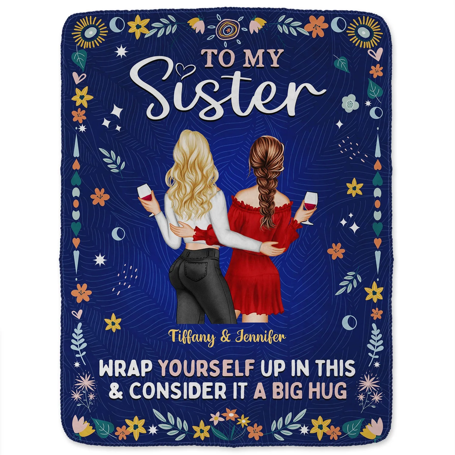 Back Side To My Bestie Wrap Yourself Up - Gift For Bestie - Personalized Fleece Blanket - Image 2