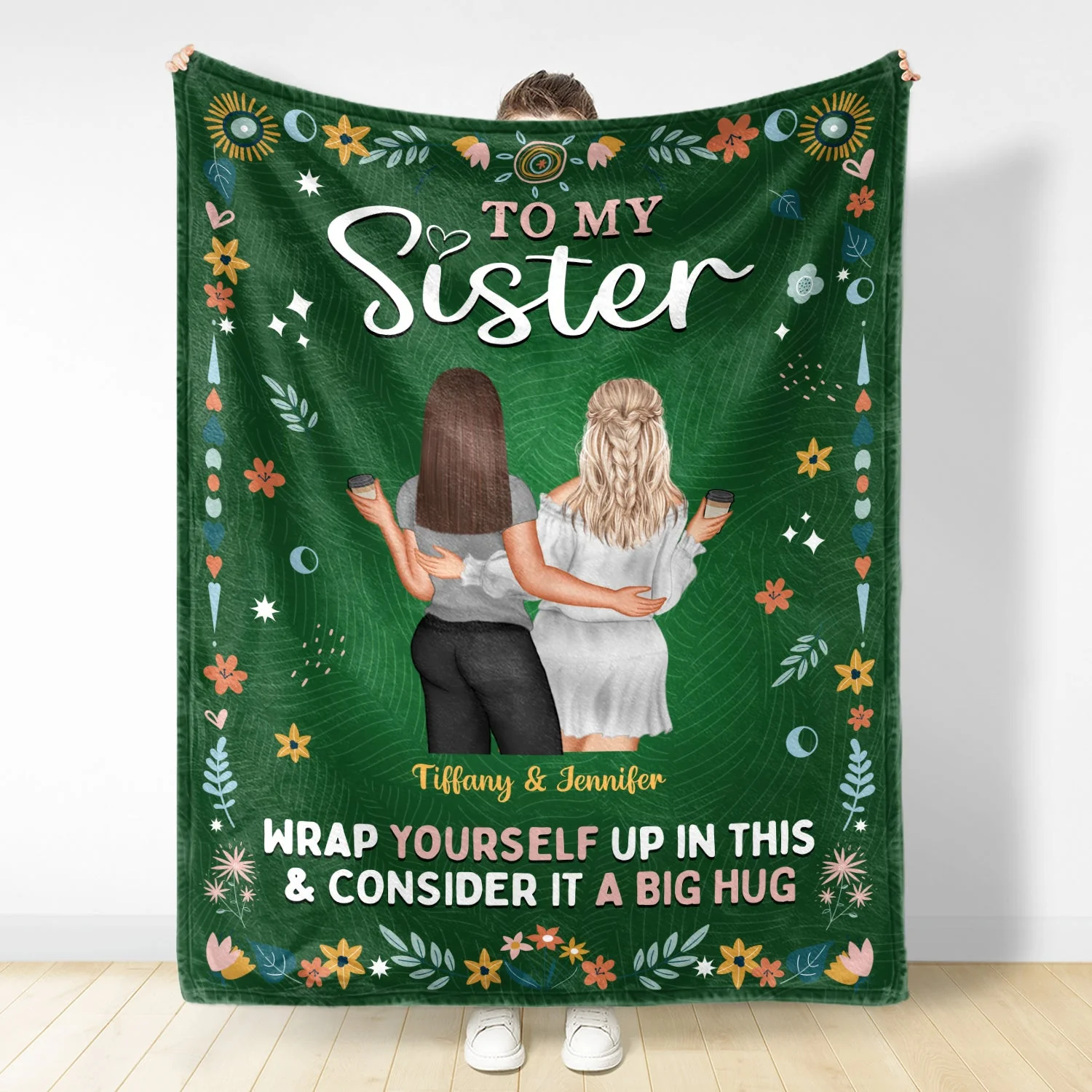 Back Side To My Bestie Wrap Yourself Up - Gift For Bestie - Personalized Fleece Blanket - Image 3