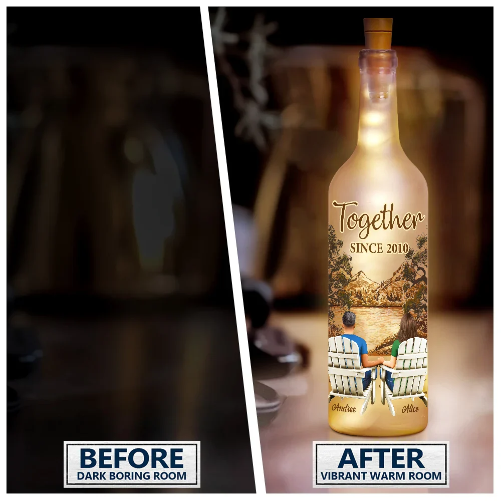 Back Sitting Couple You And Me We Got This - Personalized Bottle Light - Image 3