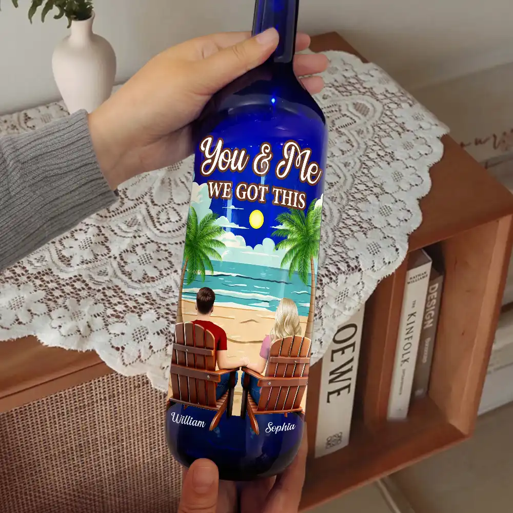 Back Sitting Couple You & Me We Got This When I Tell You - Personalized Bottle Light - Image 2