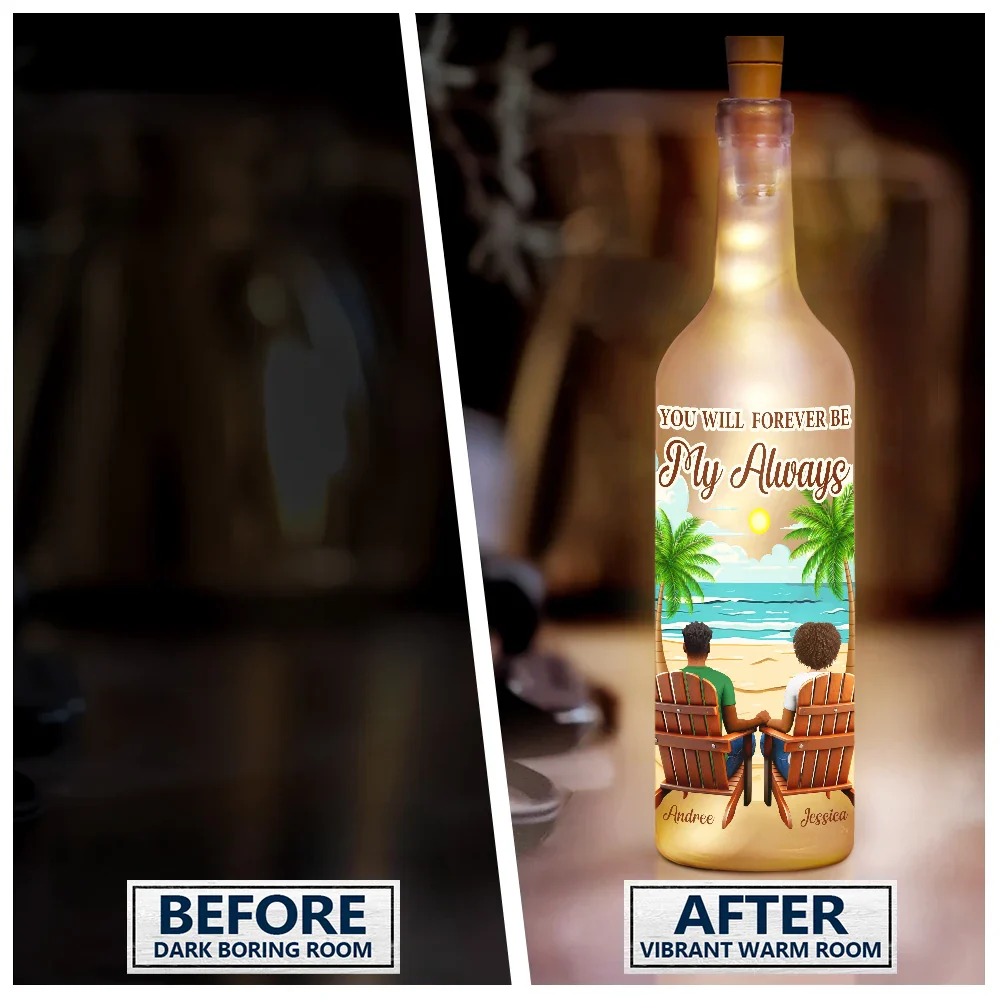 Back Sitting Couple You & Me We Got This When I Tell You - Personalized Bottle Light - Image 3