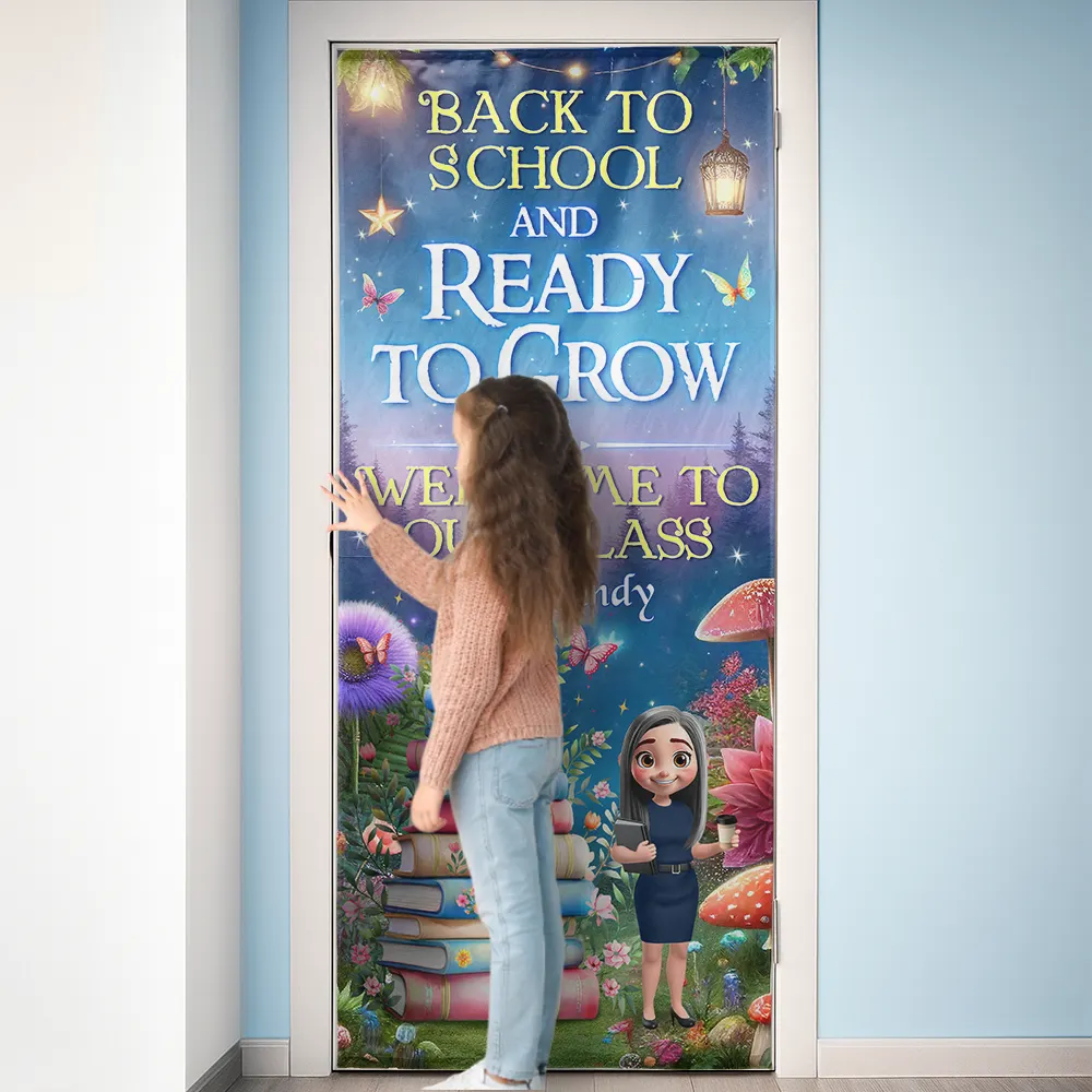 Back To School & Ready To Grow - Personalized Door Cover - Image 3