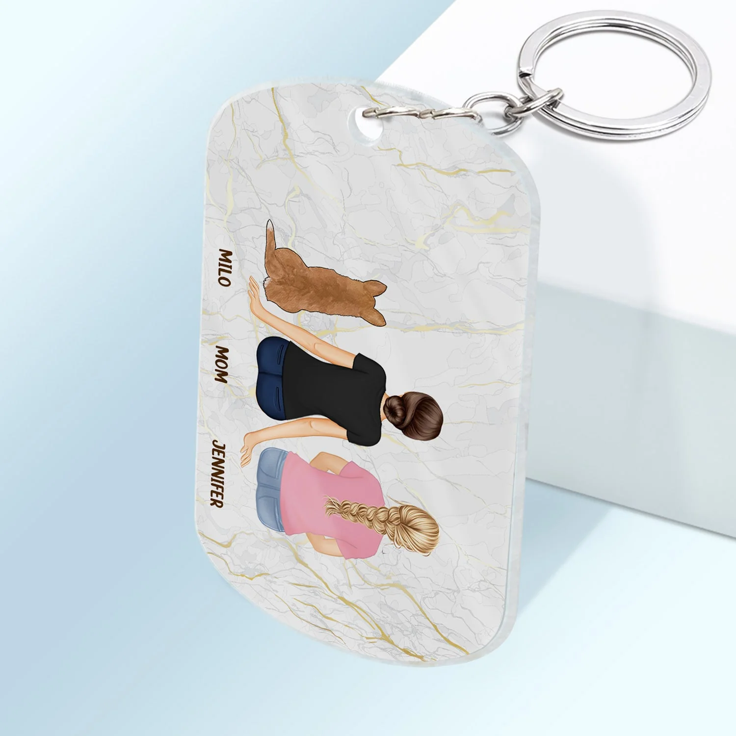 Backside Mom We Love You - Gift For Mother - Personalized Acrylic Keychain - Image 2