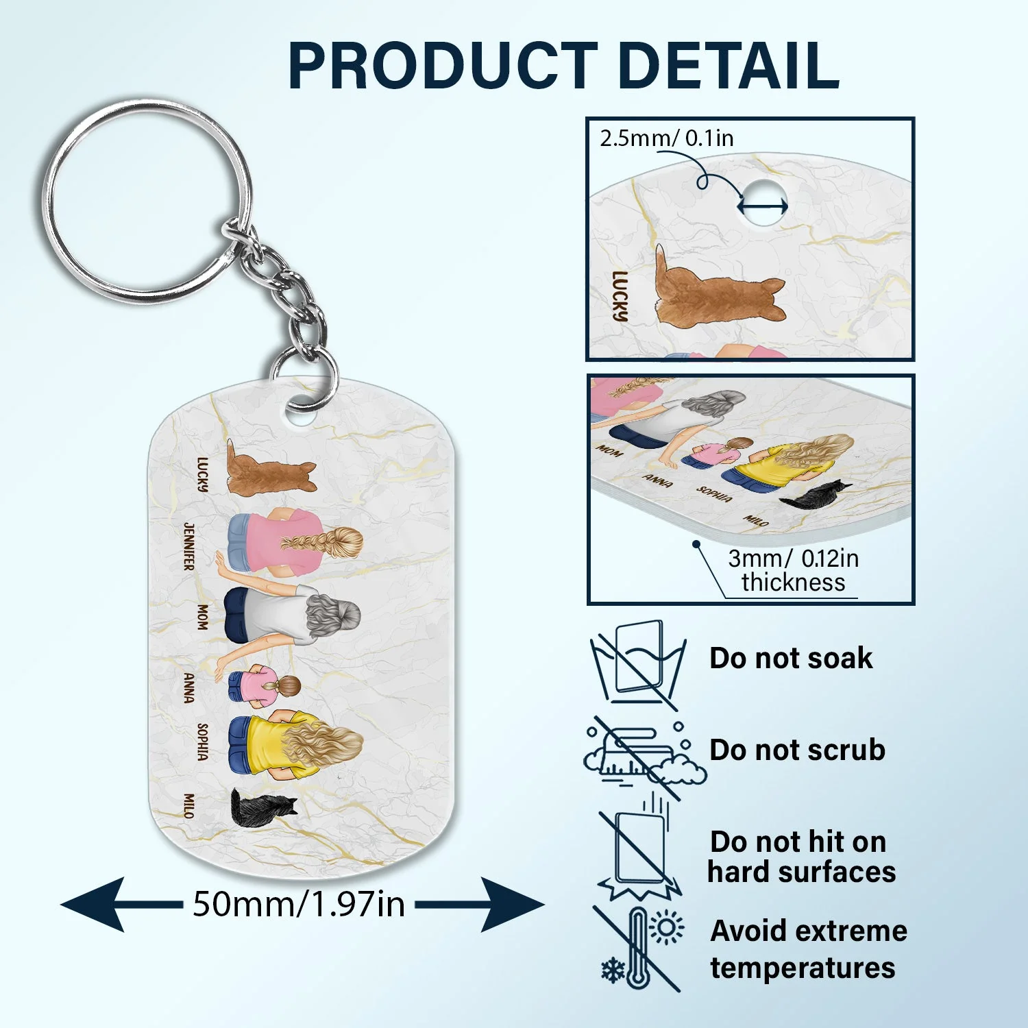 Backside Mom We Love You - Gift For Mother - Personalized Acrylic Keychain - Image 5