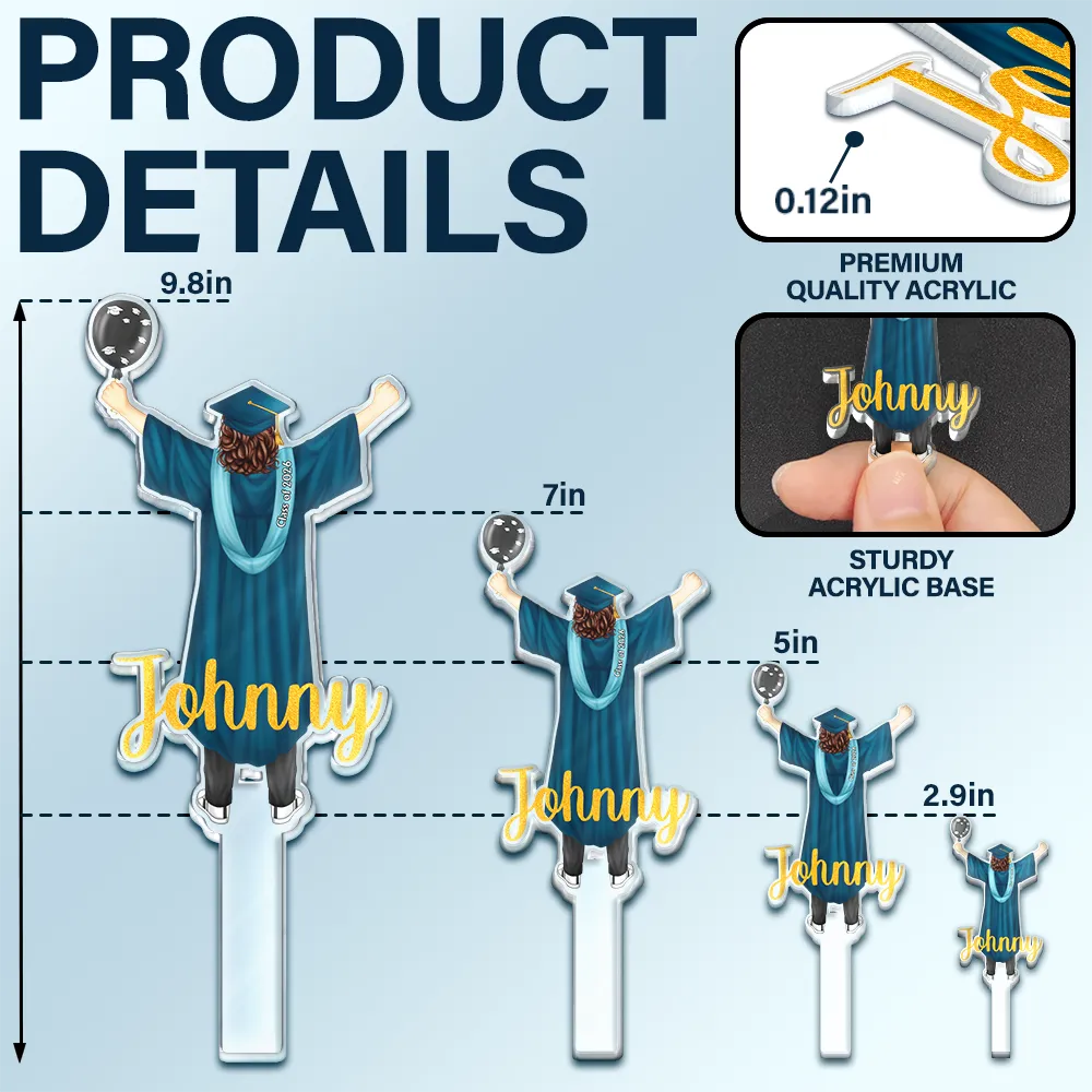 Backside Woman Man Graduation - Personalized Acrylic Cake Topper - Image 5