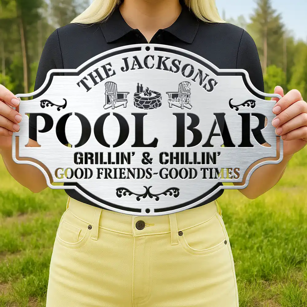 Backyard Bar And Grill Good Friends Good Times - Personalized Cutout Metal Sign - Image 4
