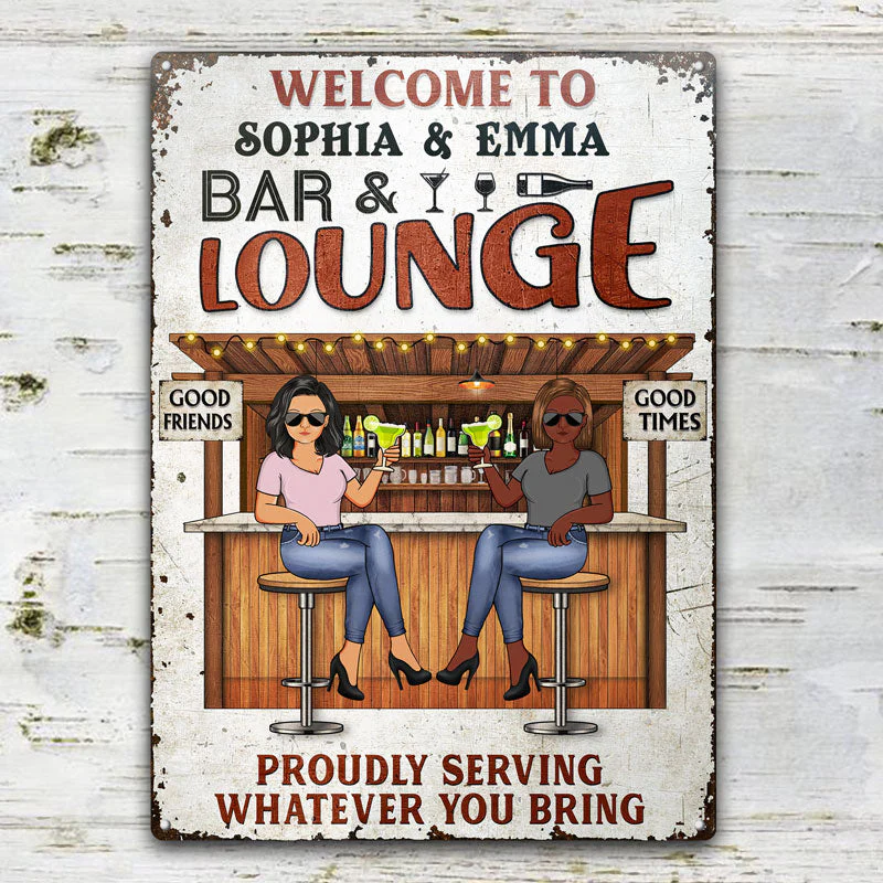 Backyard Bar Where Memories Are Made And Often Forgotten In The Morning - Gift For Couples - Personalized Custom Classic Metal Signs - Image 2