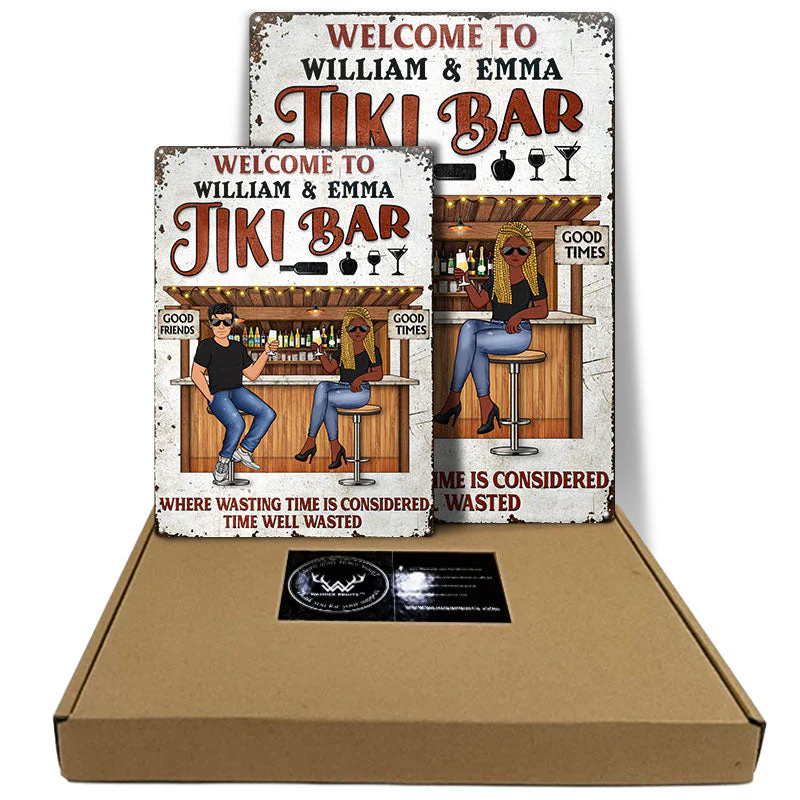Backyard Bar Where Memories Are Made And Often Forgotten In The Morning - Gift For Couples - Personalized Custom Classic Metal Signs - Image 5