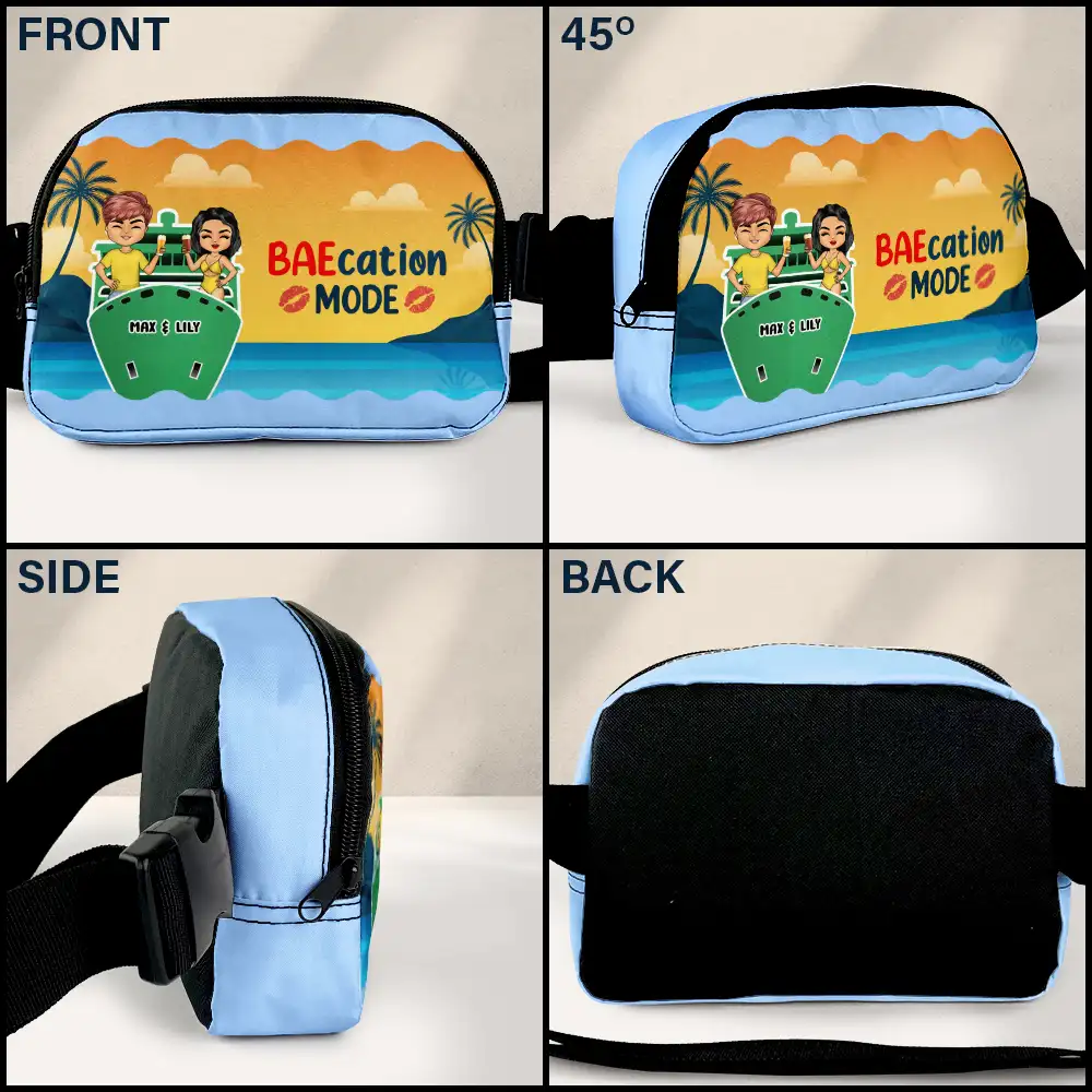 Baecation Mode Couples - Personalized Crossbody Belt Bag - Image 3