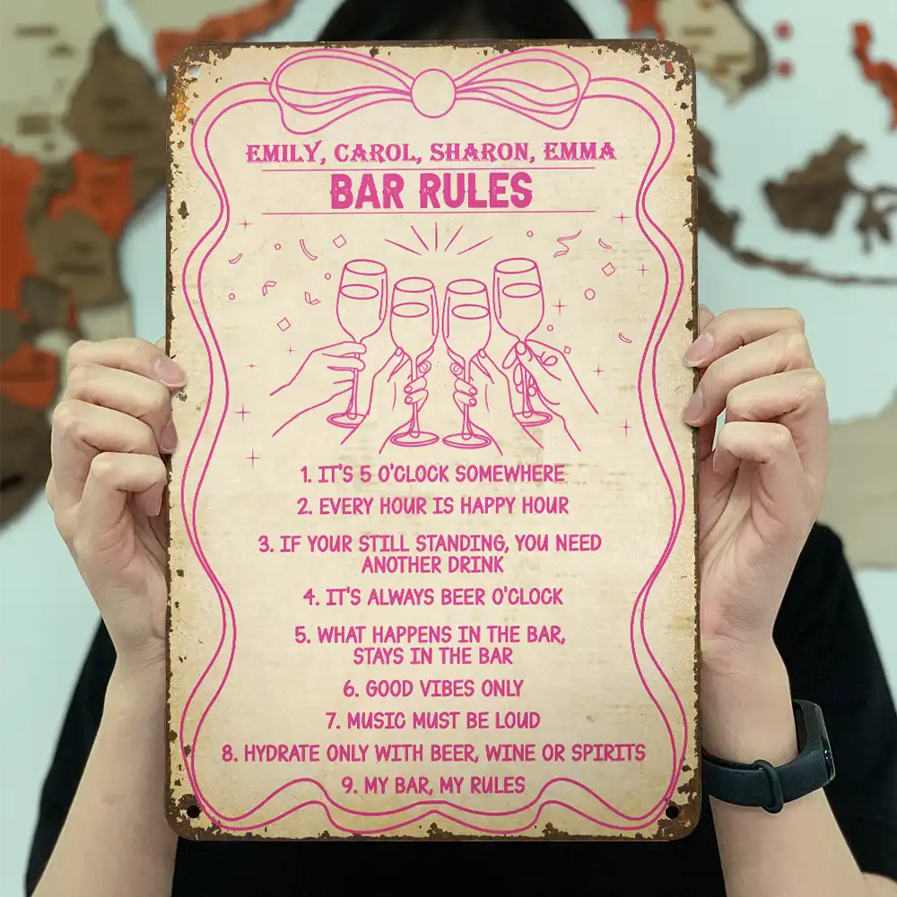 Bar Rules Funny - Personalized Classic Metal Signs - Image 3