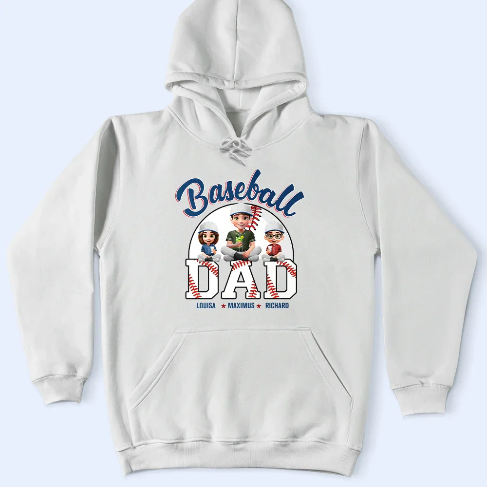Baseball Dad 3D Effect - Personalized T Shirt - Image 4