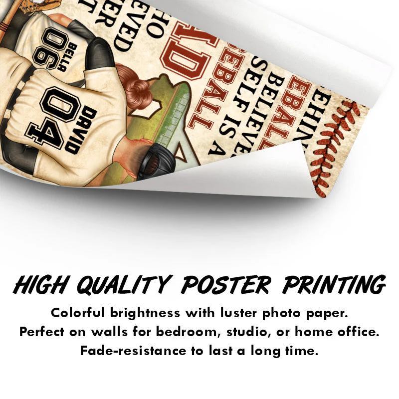 Baseball Dad Behind Every Baseball Player - Father Gift - Personalized Custom Poster - Image 3