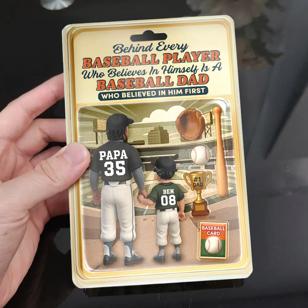 Baseball Dad Behind Every Baseball Player - Personalized Custom Shaped Acrylic Plaque - Image 2