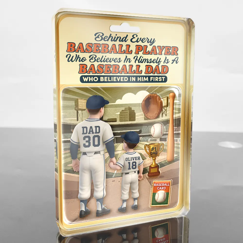 Baseball Dad Behind Every Baseball Player - Personalized Custom Shaped Acrylic Plaque - Image 3