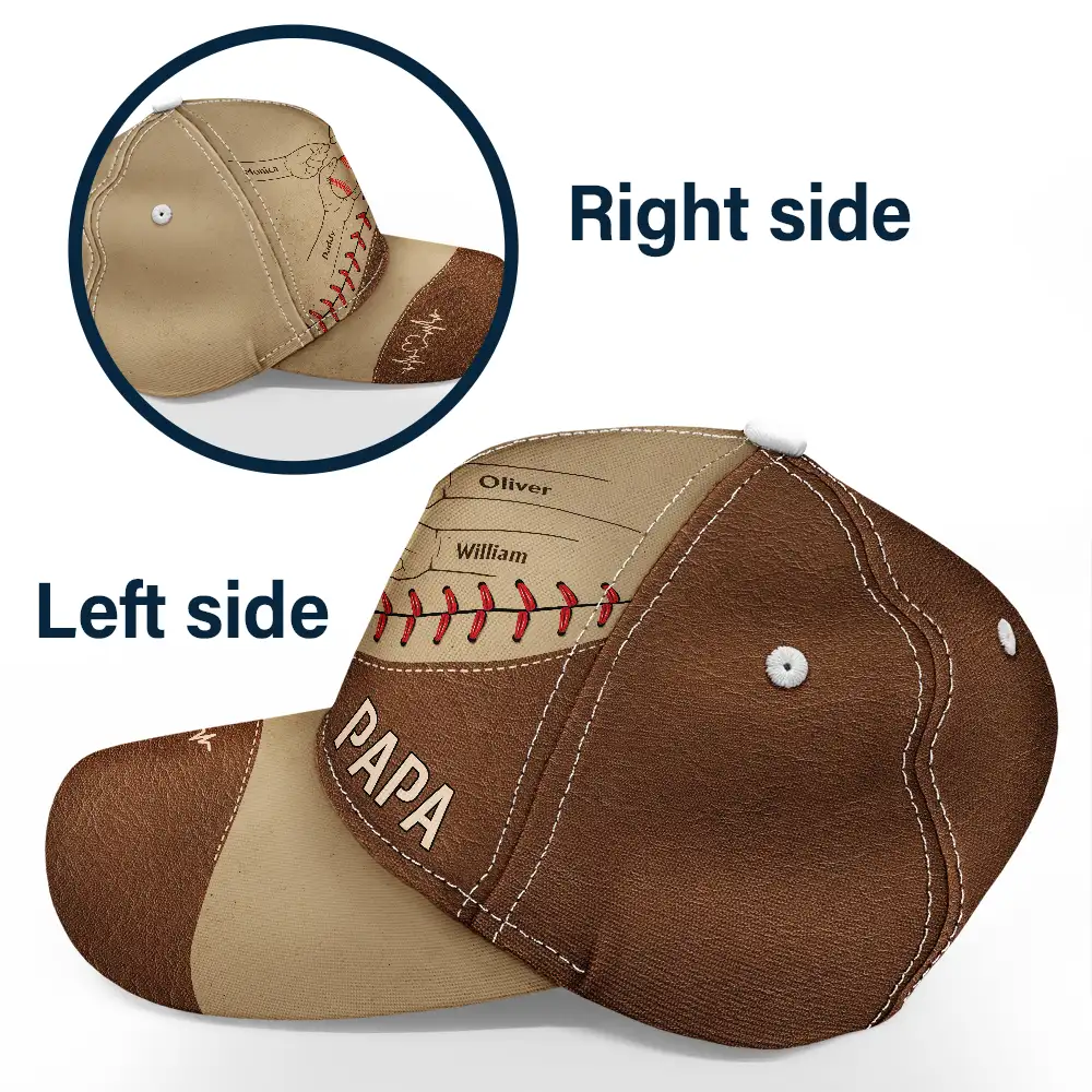 Baseball Dad & Children - Personalized Classic Cap - Image 3