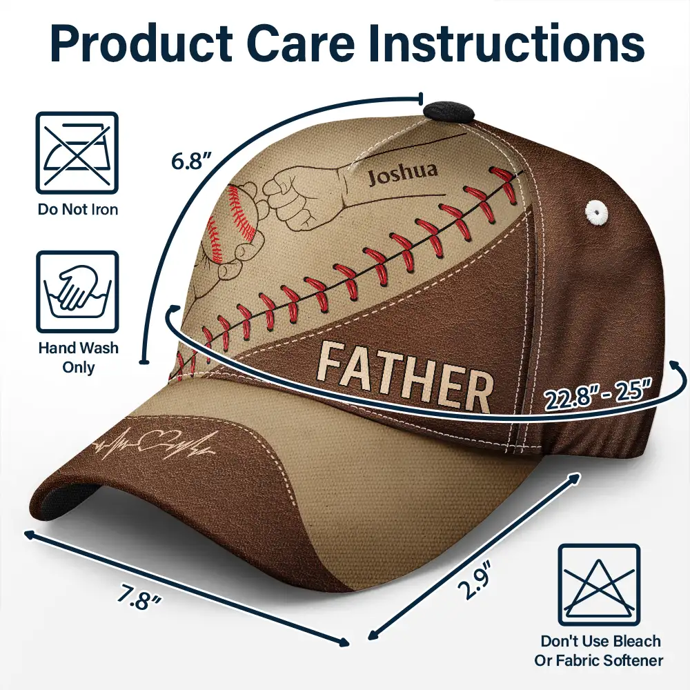 Baseball Dad & Children - Personalized Classic Cap - Image 6