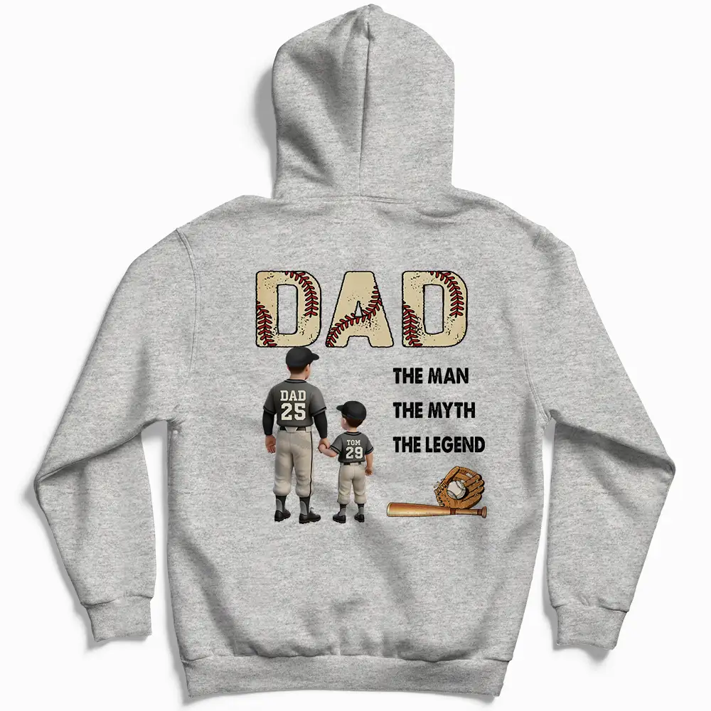 Baseball Dad The Man The Myth The Legend - Personalized T Shirt - Image 5