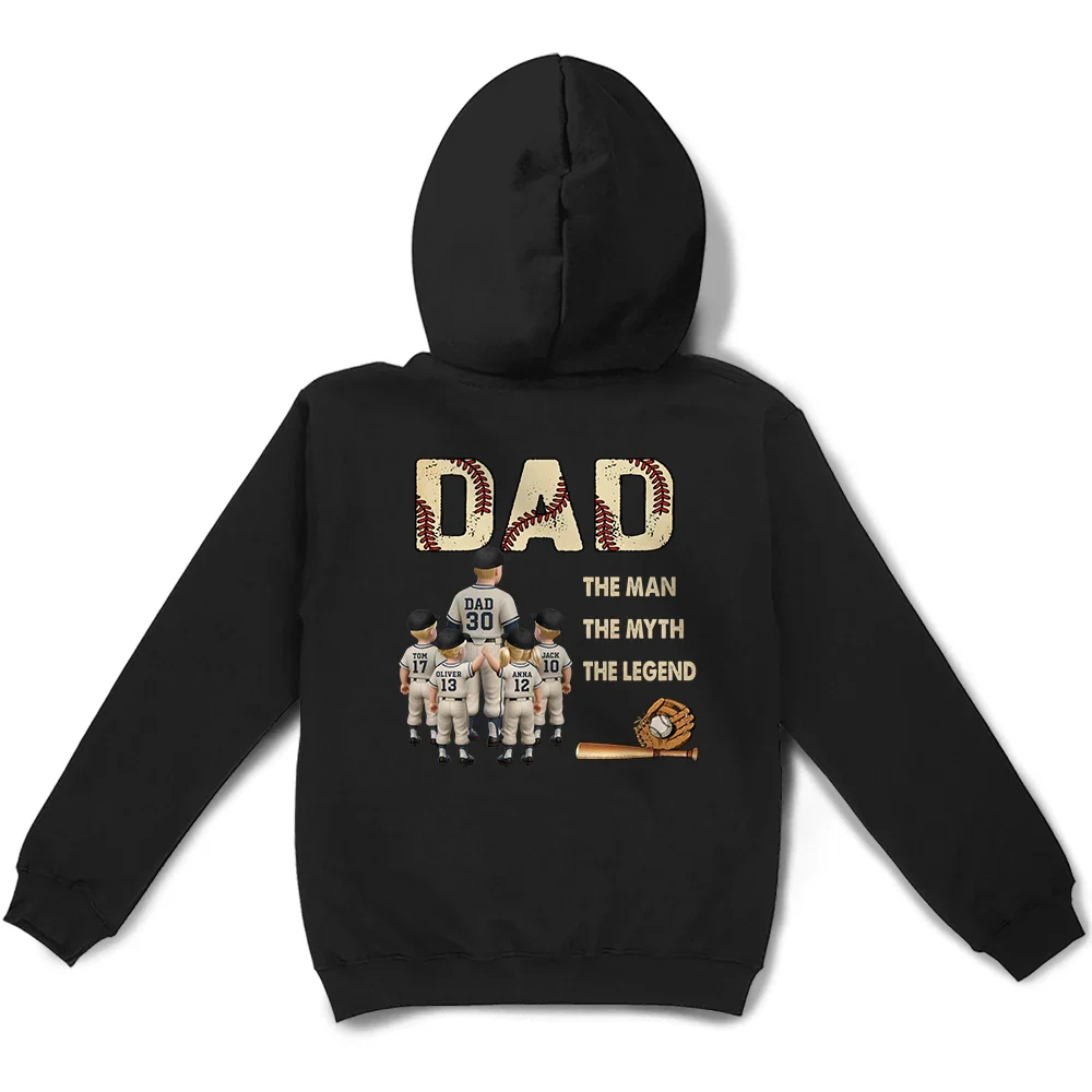 Baseball Dad The Man The Myth The Legend - Personalized T Shirt - Image 6