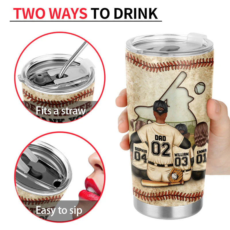 Baseball Dear Dad Thank You For Teaching Me - Father Gift - Personalized Custom Tumbler - Image 4