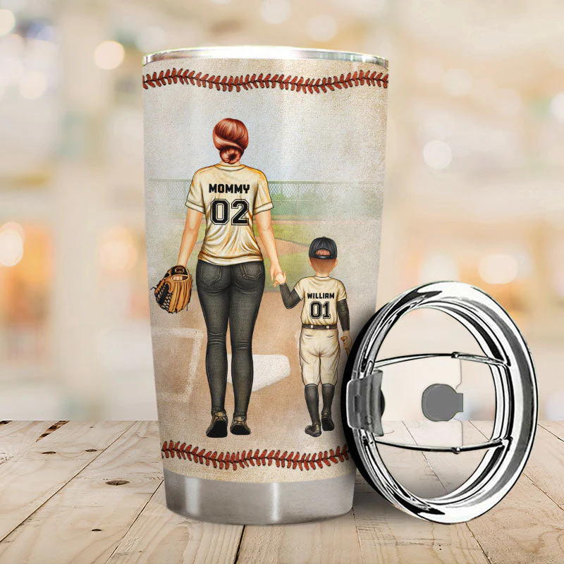 Baseball Dear Mom Thank You For Teaching Me - Gift For Mother - Personalized Custom Tumbler - Image 2