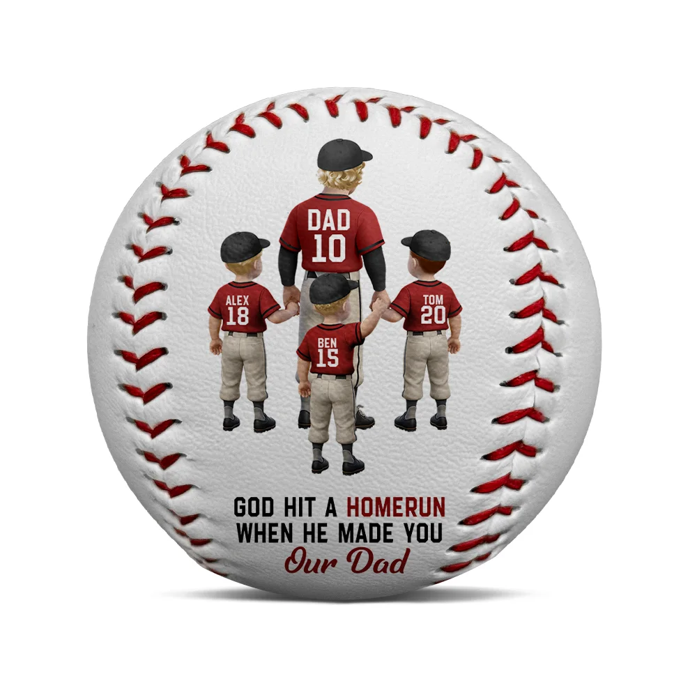 Baseball I Caught The Best Dad - Personalized Baseball, Softball - Image 2