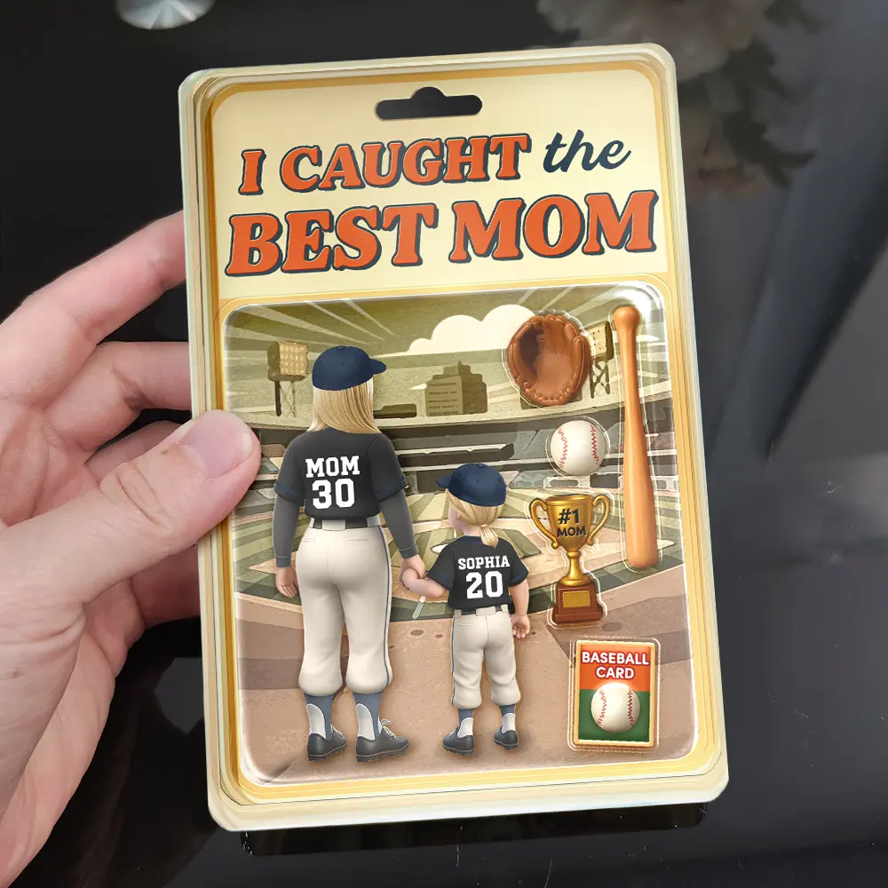 Baseball I Caught The Best Mom - Personalized Custom Shaped Acrylic Plaque - Image 2