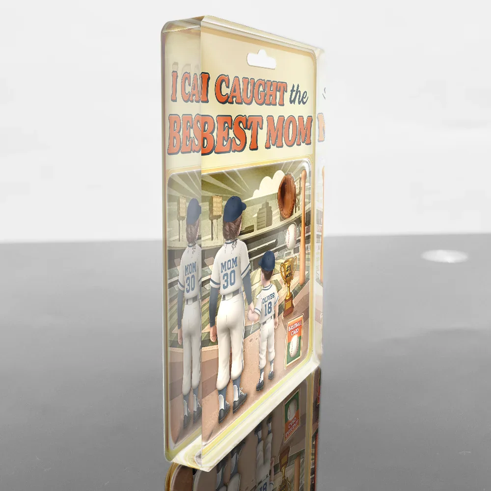 Baseball I Caught The Best Mom - Personalized Custom Shaped Acrylic Plaque - Image 4