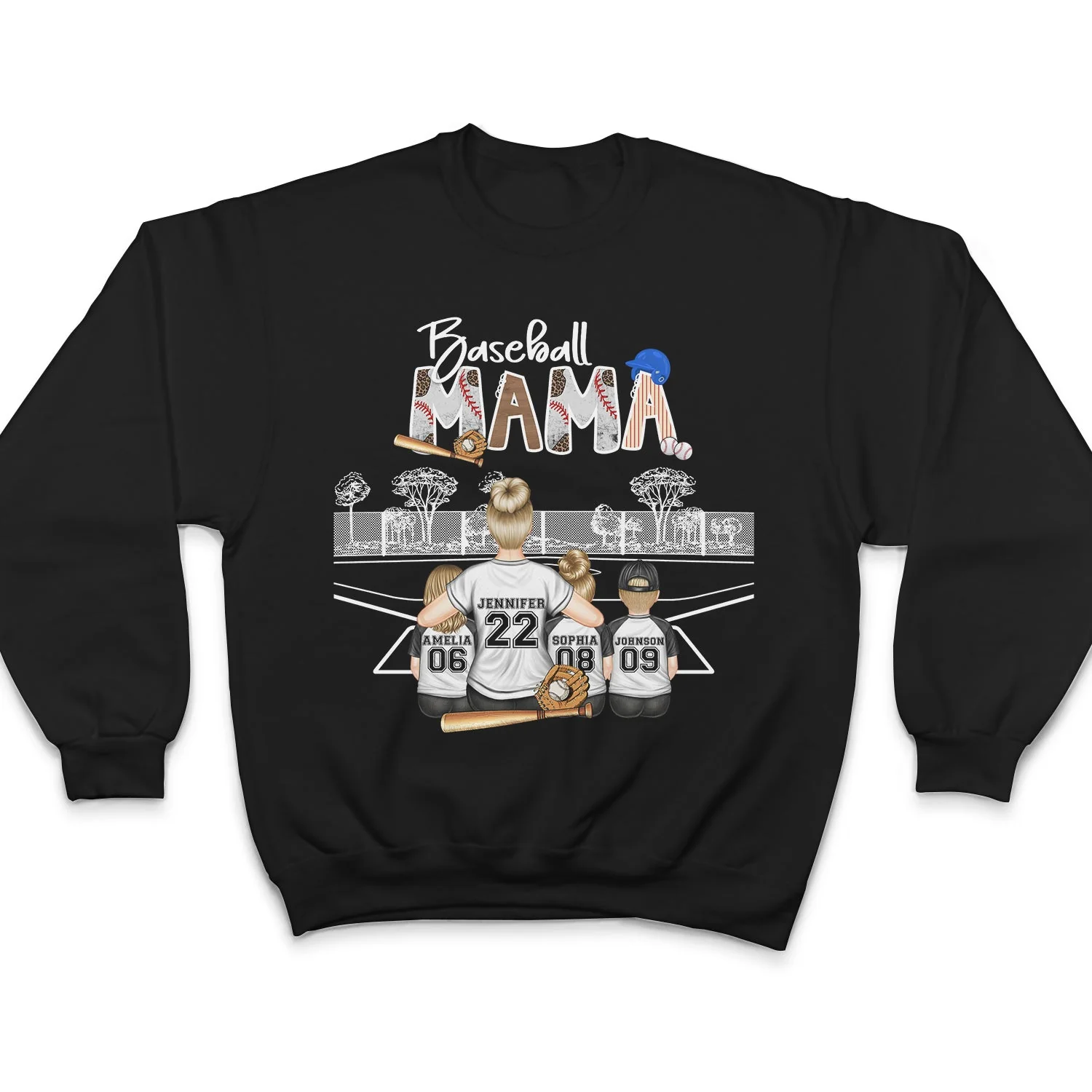 Baseball Mama Vintage - Loving Gift For Sport Mom, Mother - Personalized T Shirt - Image 5