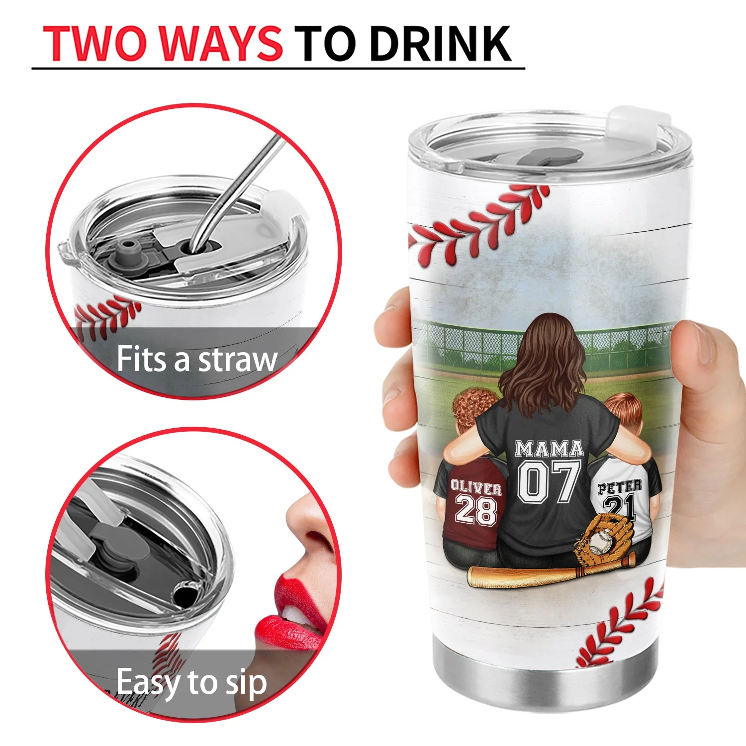 Baseball Mom Behind Every Baseball Player - Birthday, Loving Gift For Baseball Mother - Personalized Tumbler - Image 4