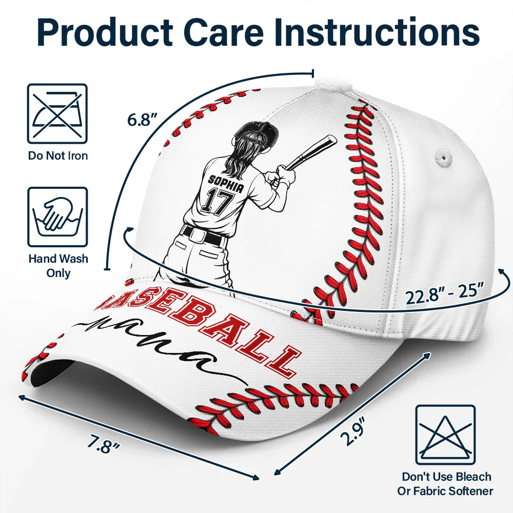 Baseball Mom Dad - Personalized Classic Cap - Image 7