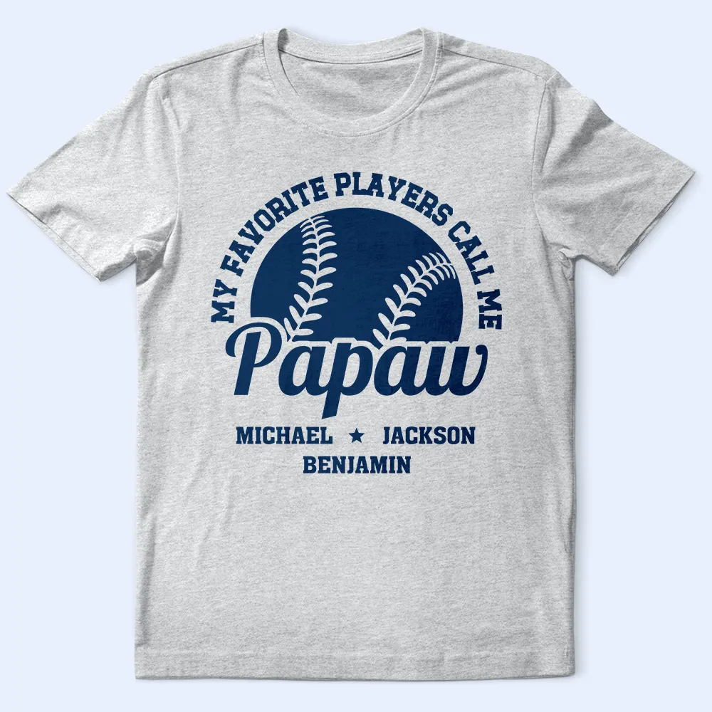 Baseball My Favorite Players Call Me Grandpa - Personalized T Shirt - Image 2