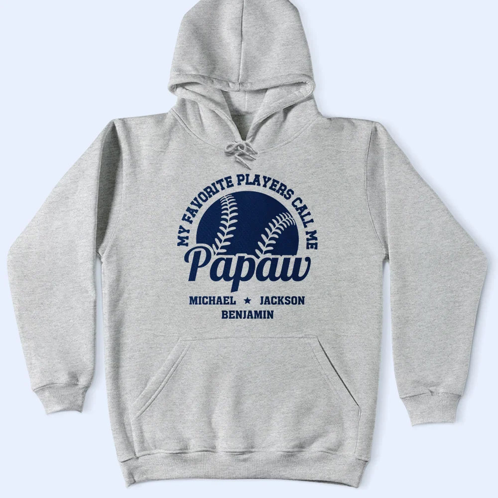 Baseball My Favorite Players Call Me Grandpa - Personalized T Shirt - Image 5