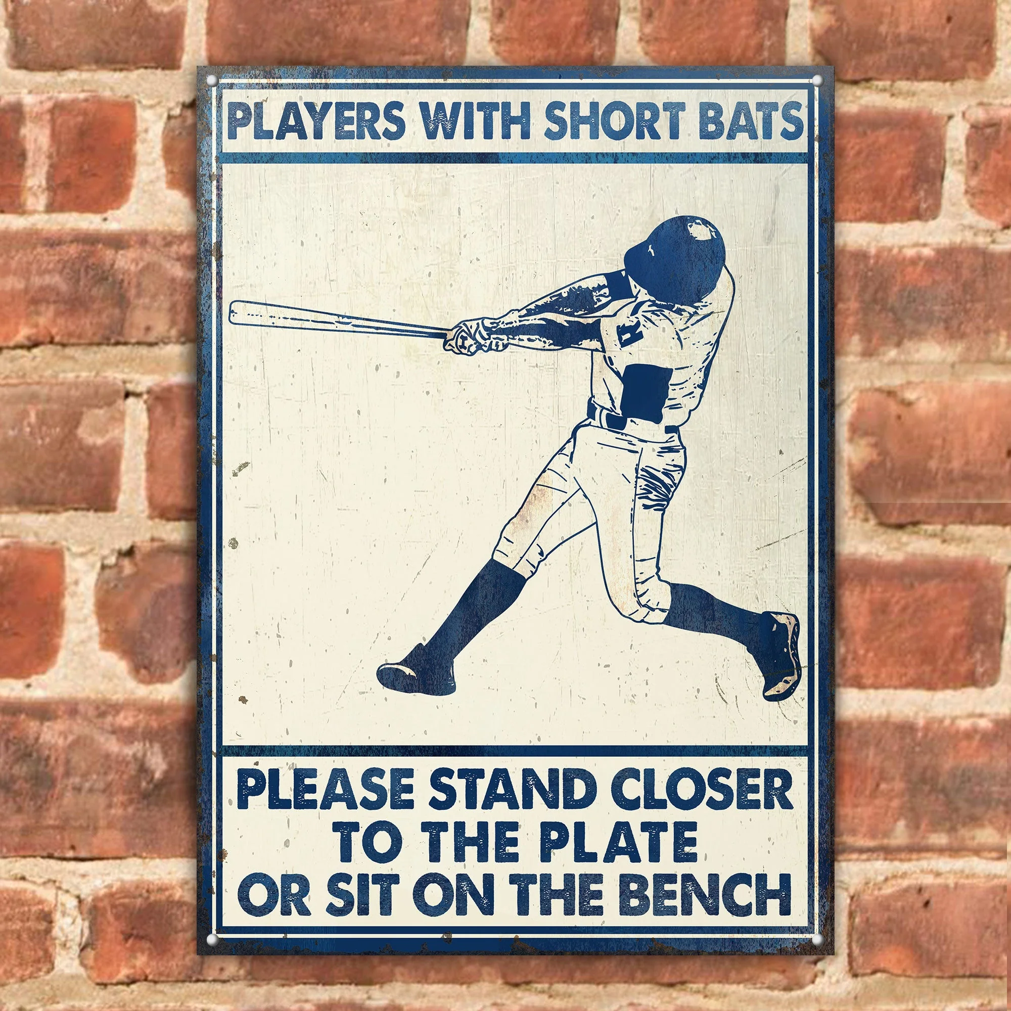 Baseball Players Short Bats Customized Classic Metal Signs - Image 2
