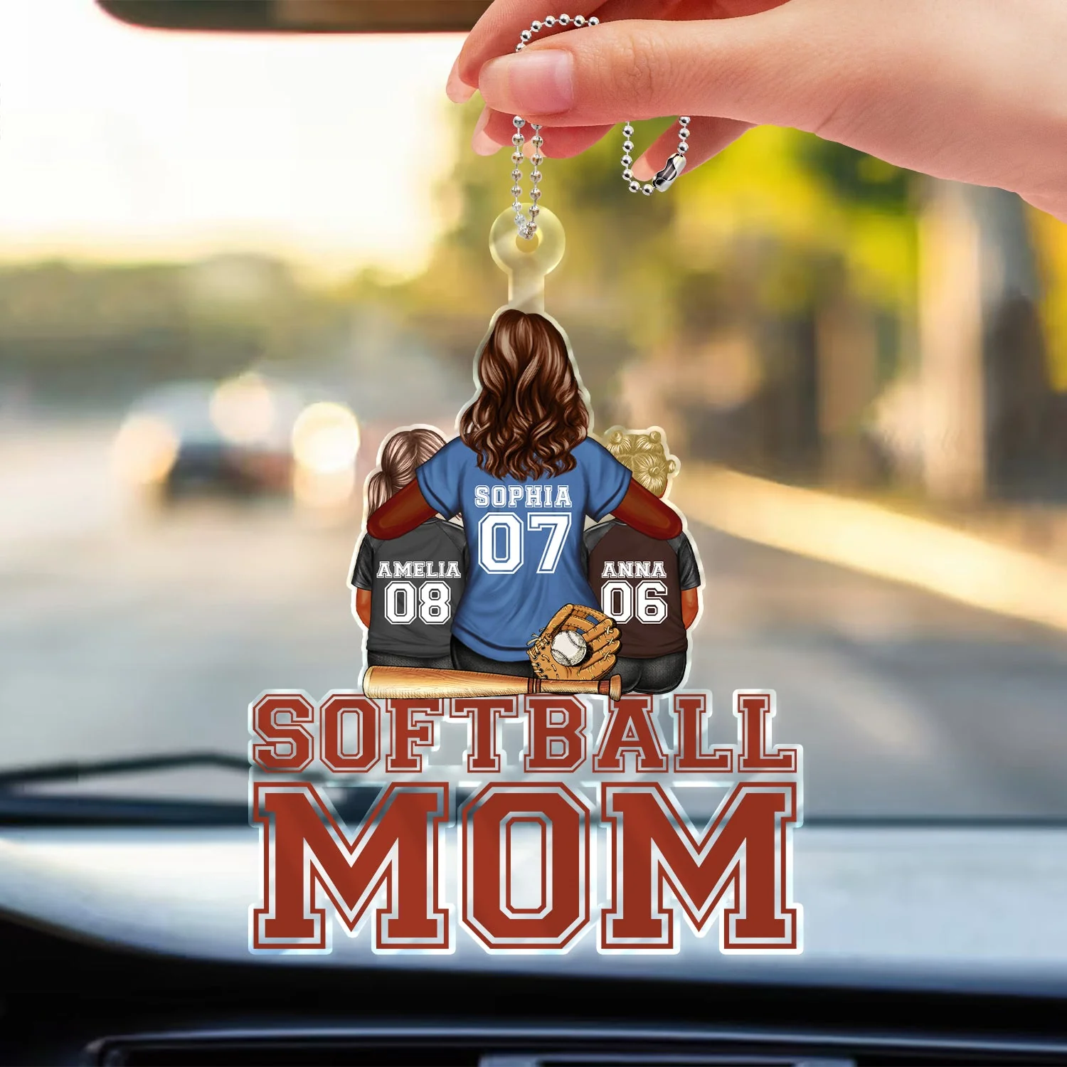 Baseball Softball Mom - Birthday, Loving Gift For Sport Fan, Mom, Mother - Personalized Acrylic Car Hanger - Image 3