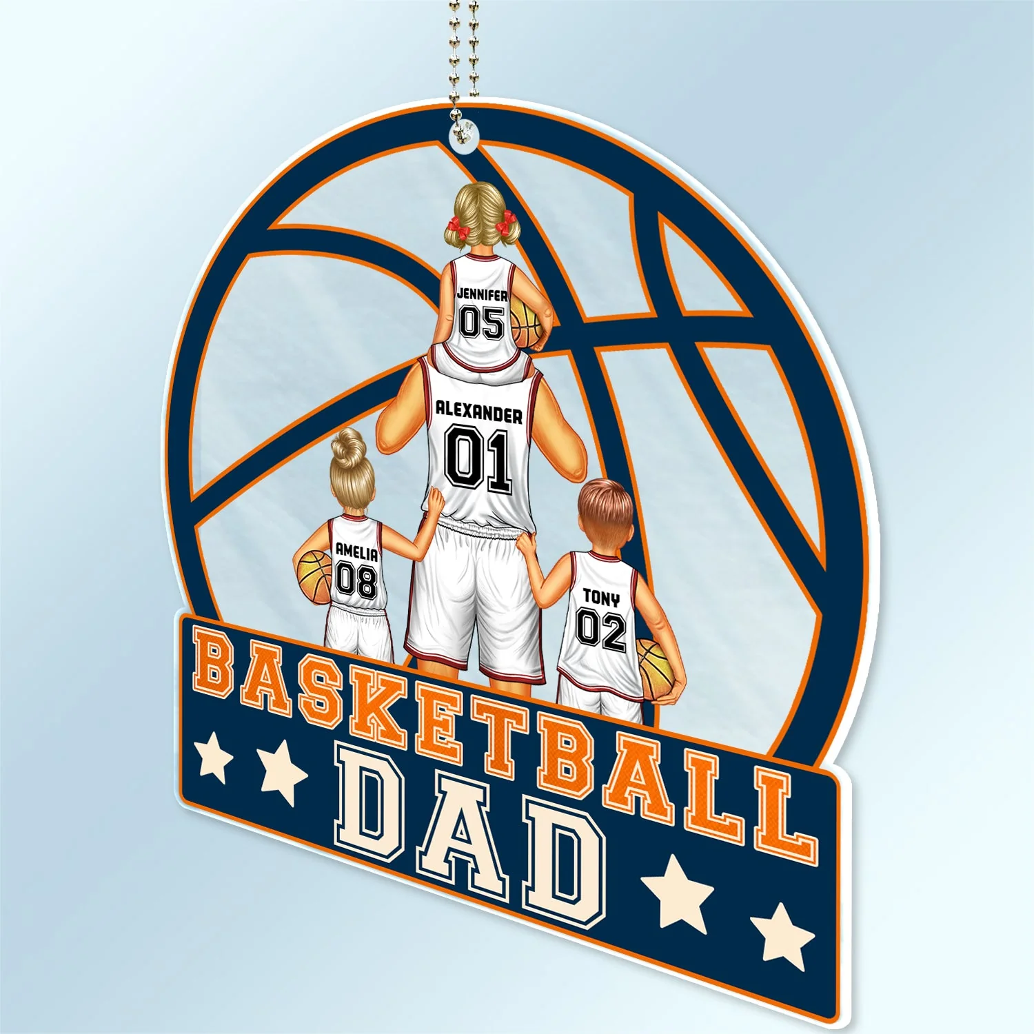 Basketball Dad - Birthday, Loving Gift For Sport Fan, Dad, Father - Personalized Acrylic Car Hanger - Image 2
