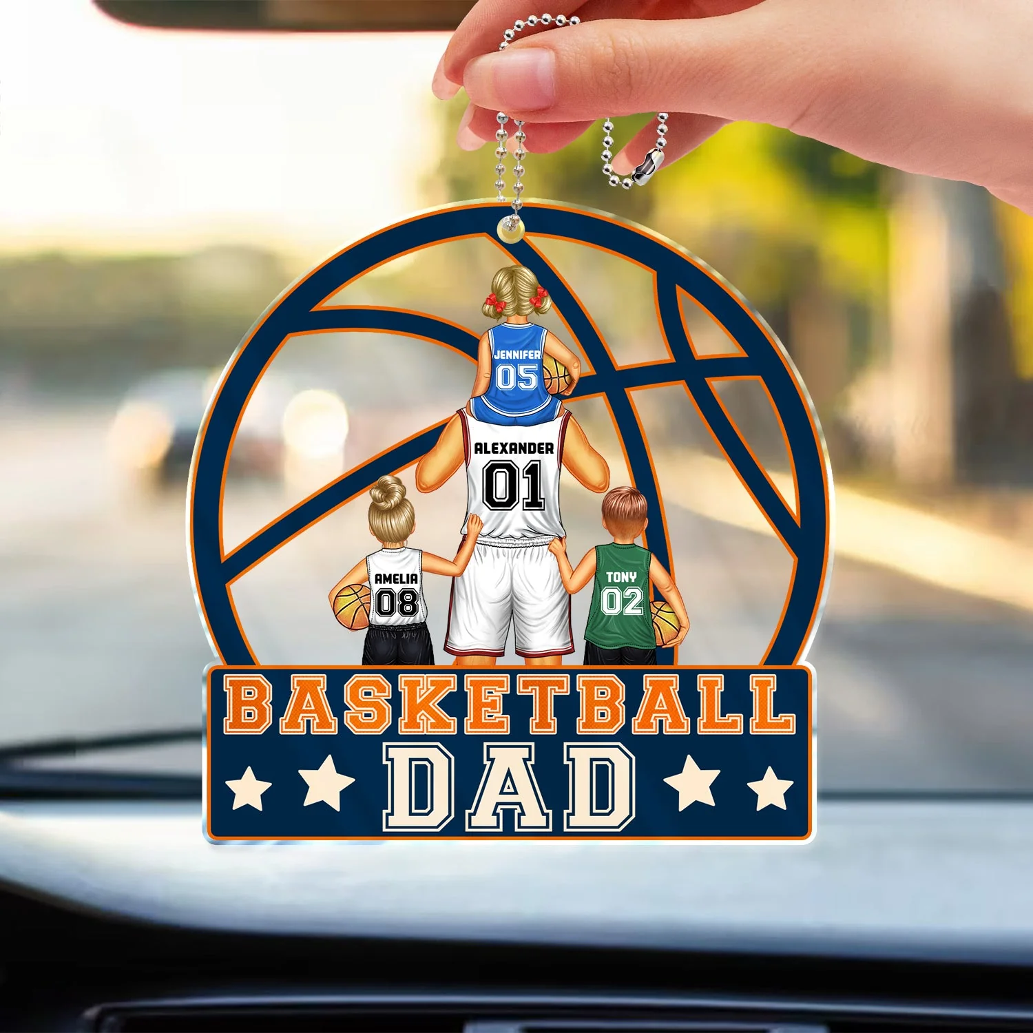 Basketball Dad - Birthday, Loving Gift For Sport Fan, Dad, Father - Personalized Acrylic Car Hanger - Image 3