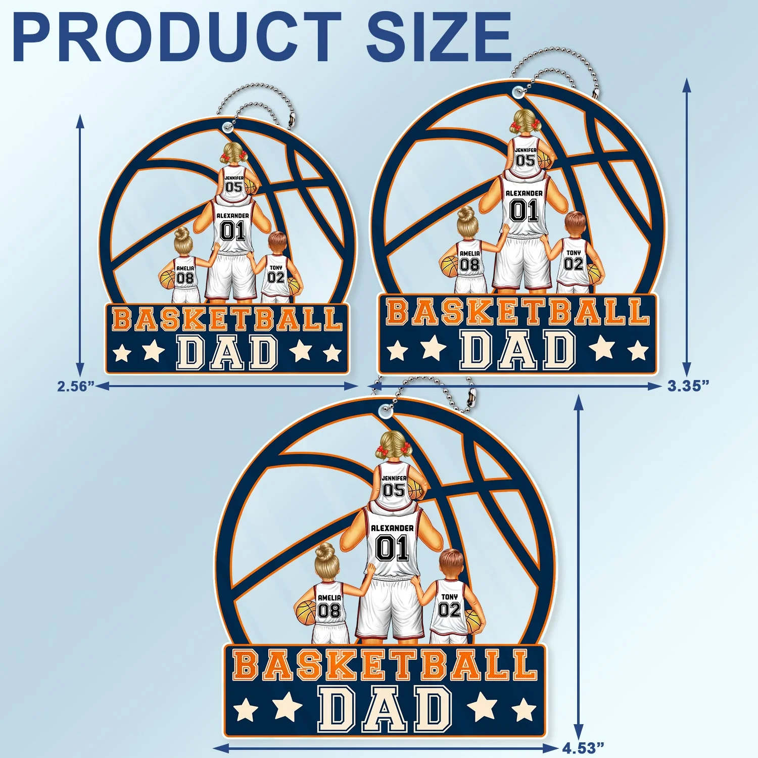 Basketball Dad - Birthday, Loving Gift For Sport Fan, Dad, Father - Personalized Acrylic Car Hanger - Image 4