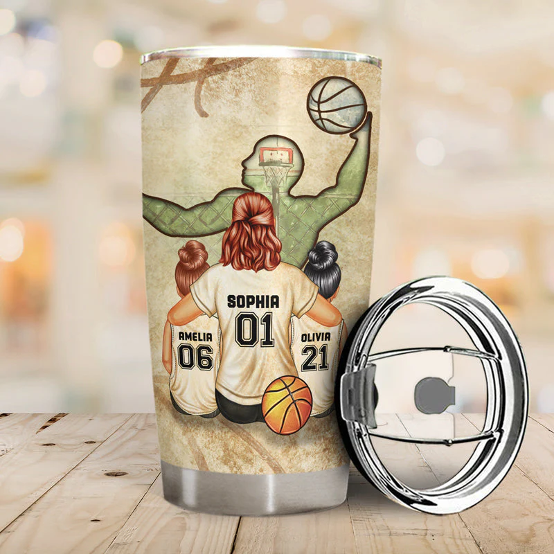 Basketball Mom Behind Every Basketball Player - Gift For Mother - Personalized Custom Tumbler - Image 2
